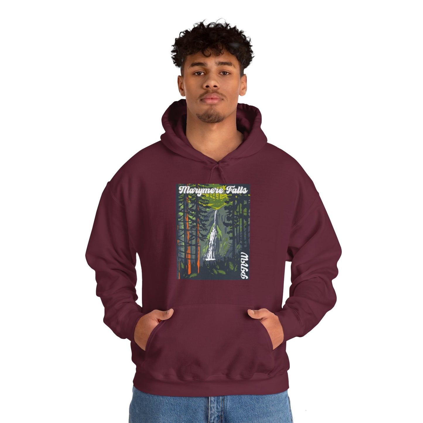 PNW Marymere Falls Hoodie - Unisex Heavy Blend™ Hooded Sweatshirt