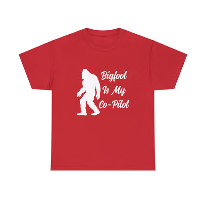 Bigfoot Is My Co-Pilot - Unisex Heavy Cotton Tee