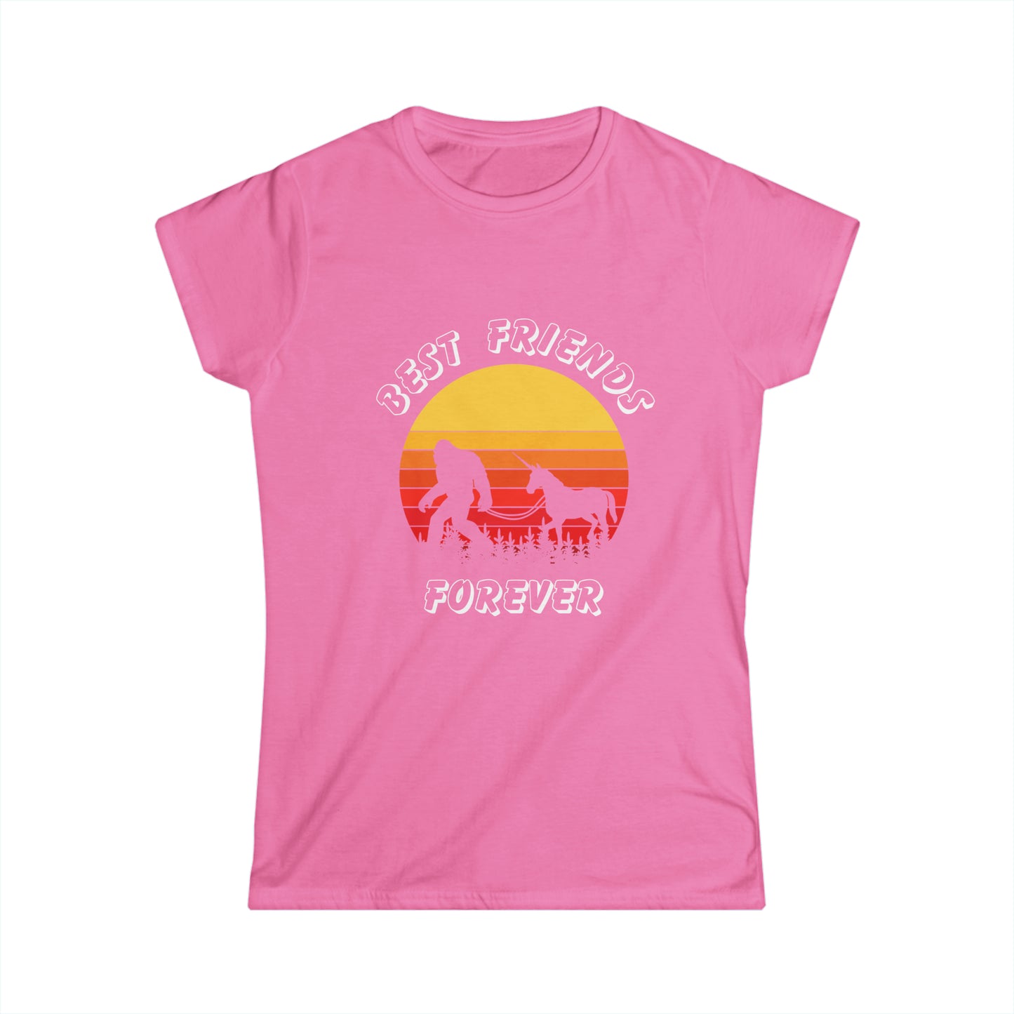 Unicorn Bigfoot Best Friends Forever - Women's Softstyle Tee