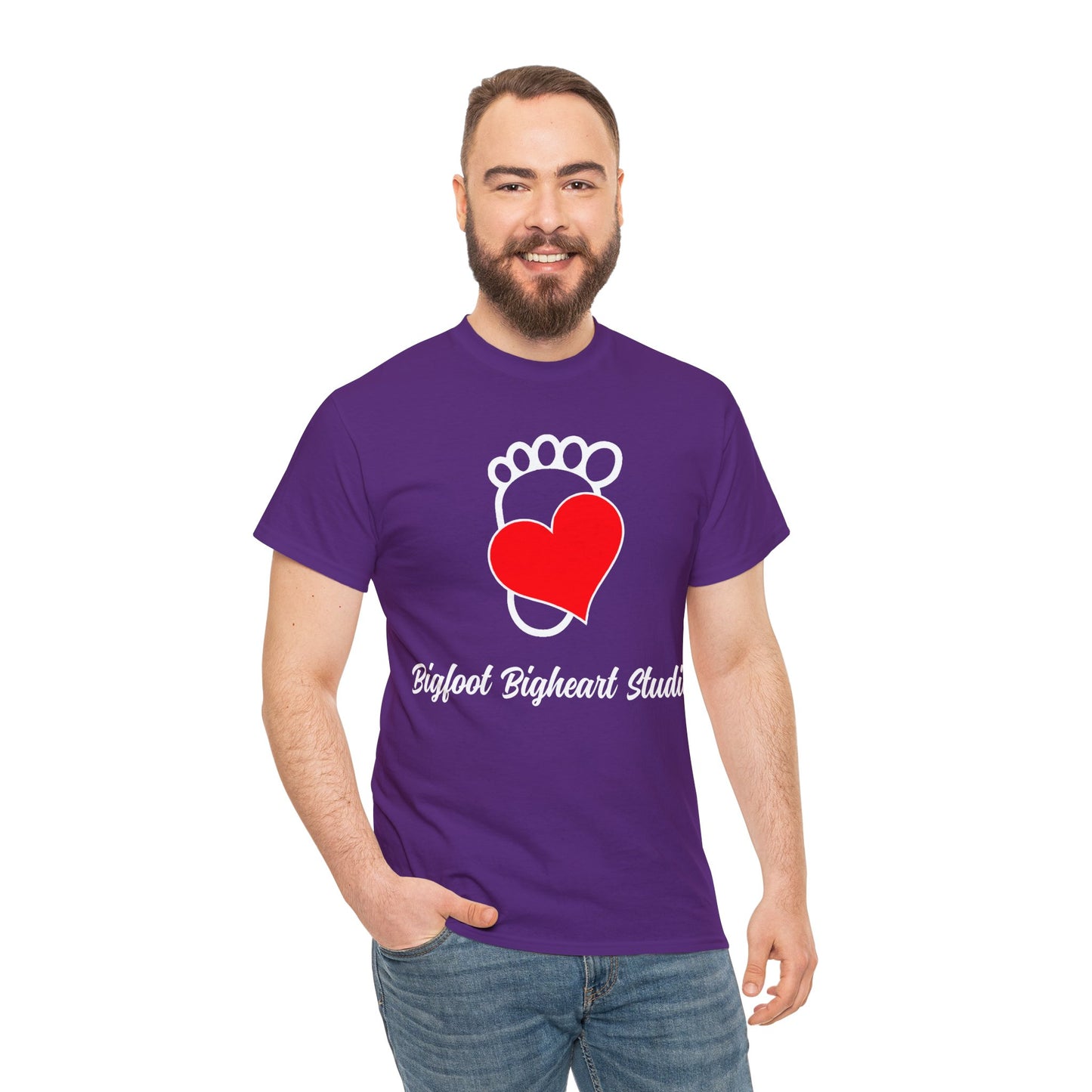 Bigfoot Bigheart Studio Logo Adult T-Shirt - Unisex Heavy Cotton Tee