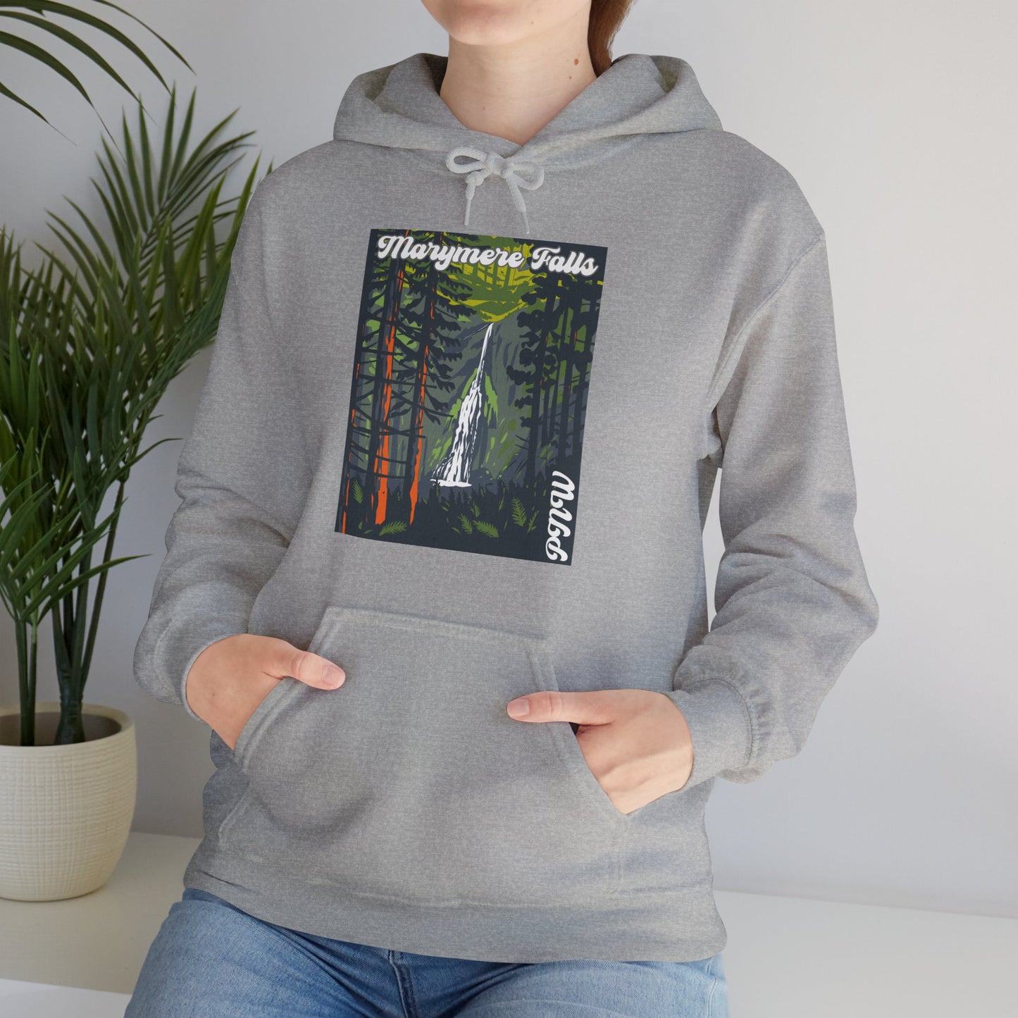 PNW Marymere Falls Hoodie - Unisex Heavy Blend™ Hooded Sweatshirt