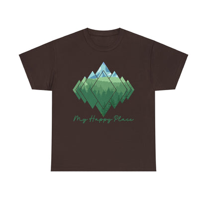 My Happy Place - Mountain Forest - Unisex Heavy Cotton Tee