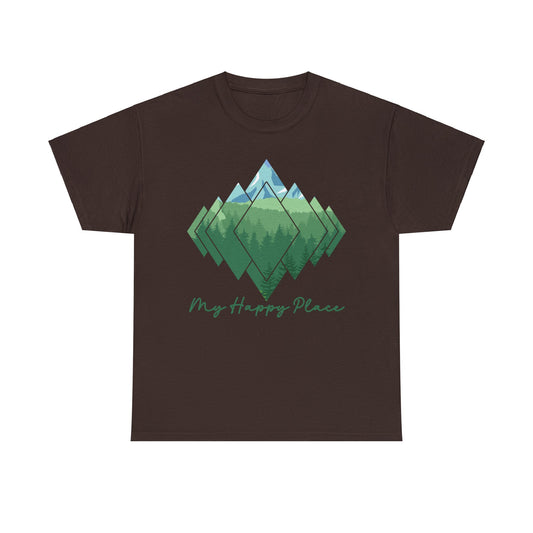 My Happy Place - Mountain Forest - Unisex Heavy Cotton Tee