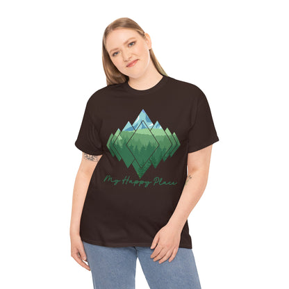 My Happy Place - Mountain Forest - Unisex Heavy Cotton Tee