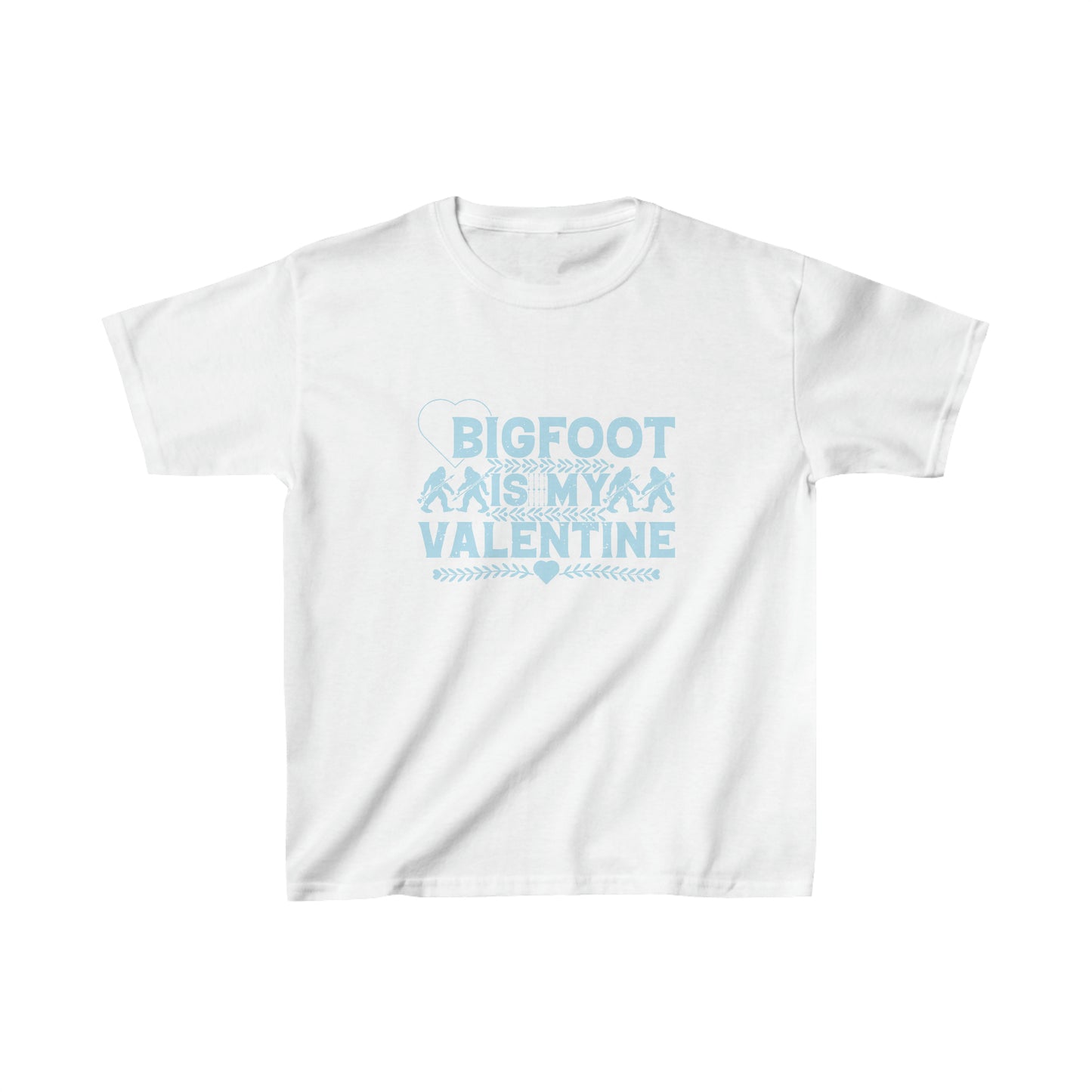 Bigfoot Is My Valentine - Kids Heavy Cotton™ Tee - Bigfoot Bigheart Studio