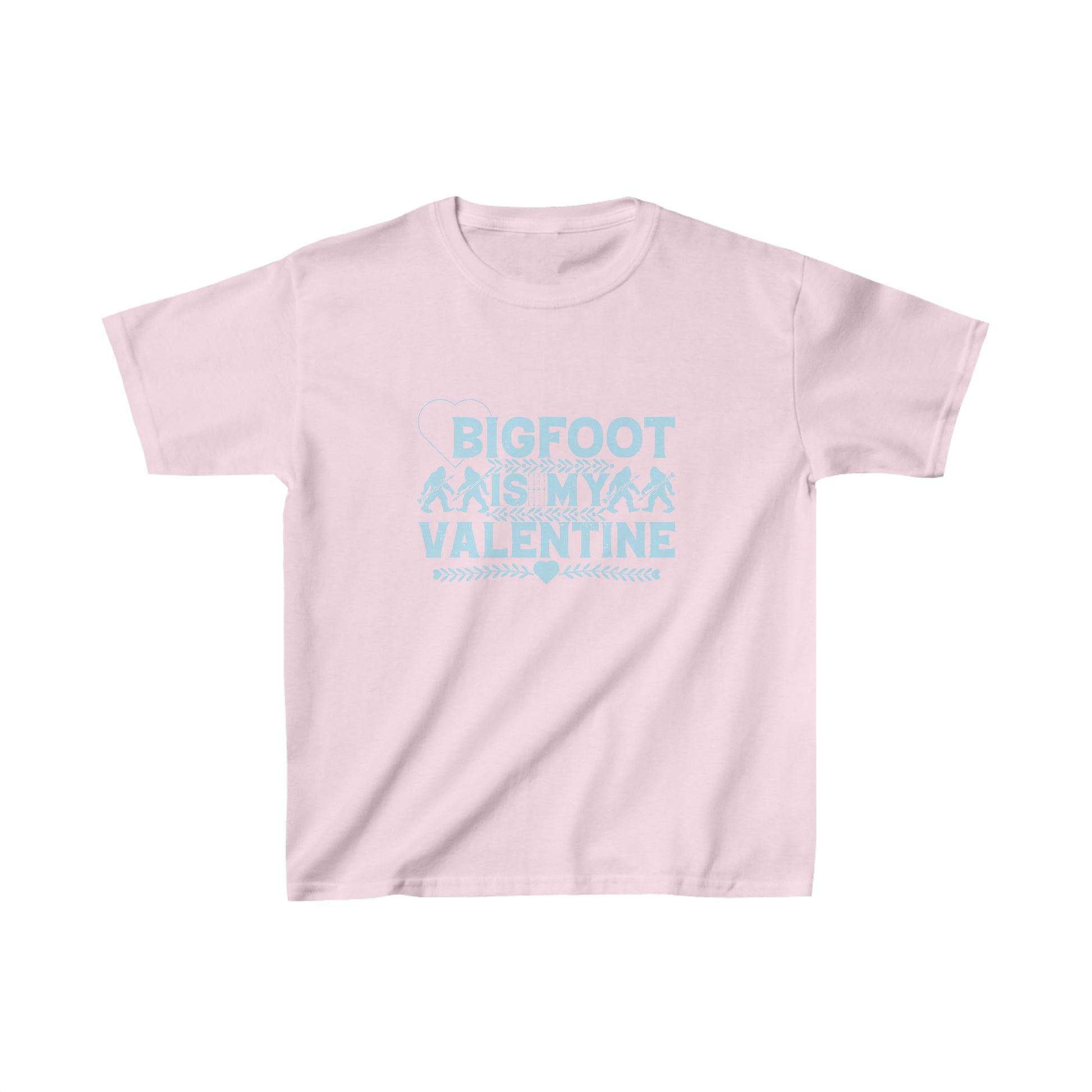 Bigfoot Is My Valentine - Kids Heavy Cotton™ Tee - Bigfoot Bigheart Studio