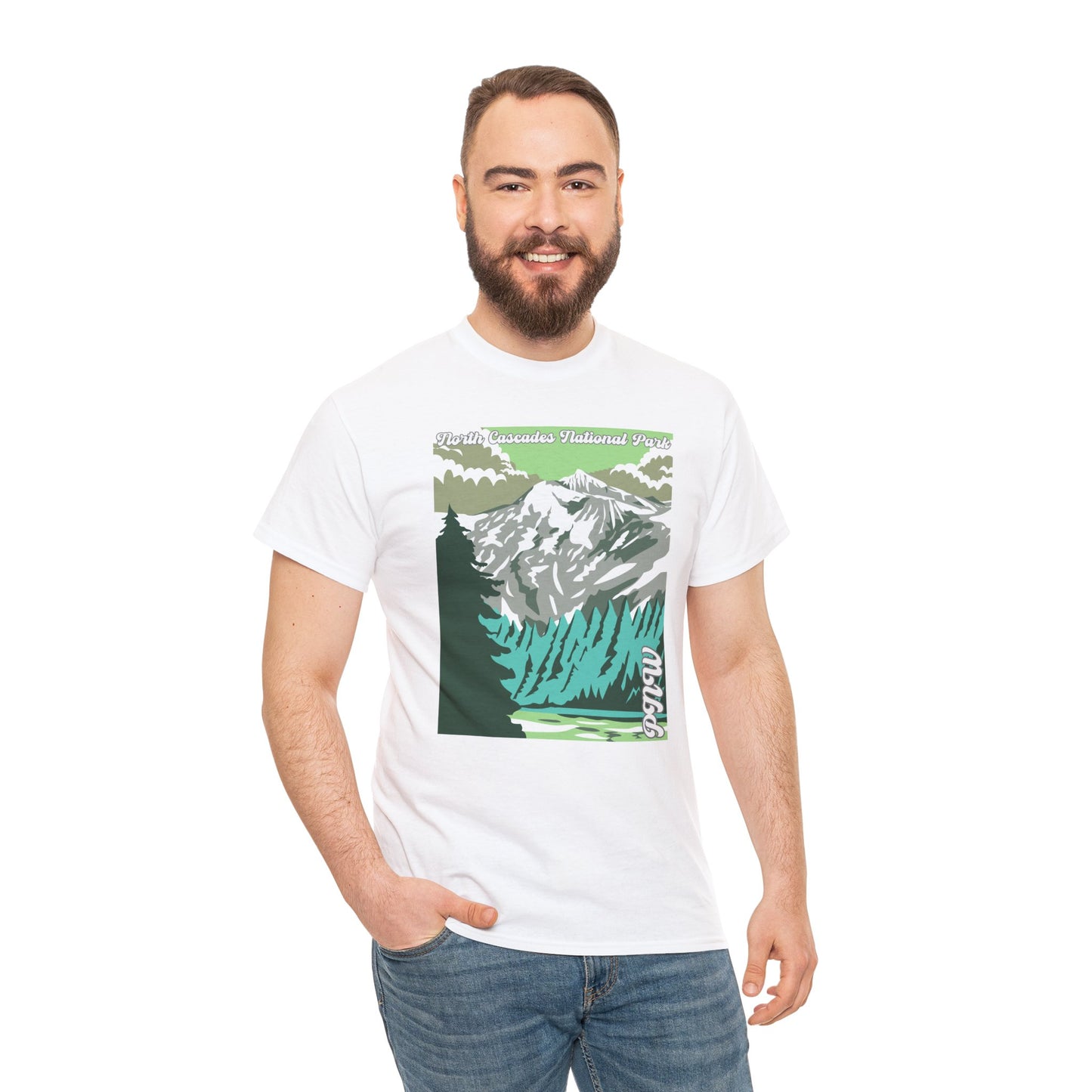 PNW North Cascades National Park T-Shirt - Unisex Heavy Cotton Tee