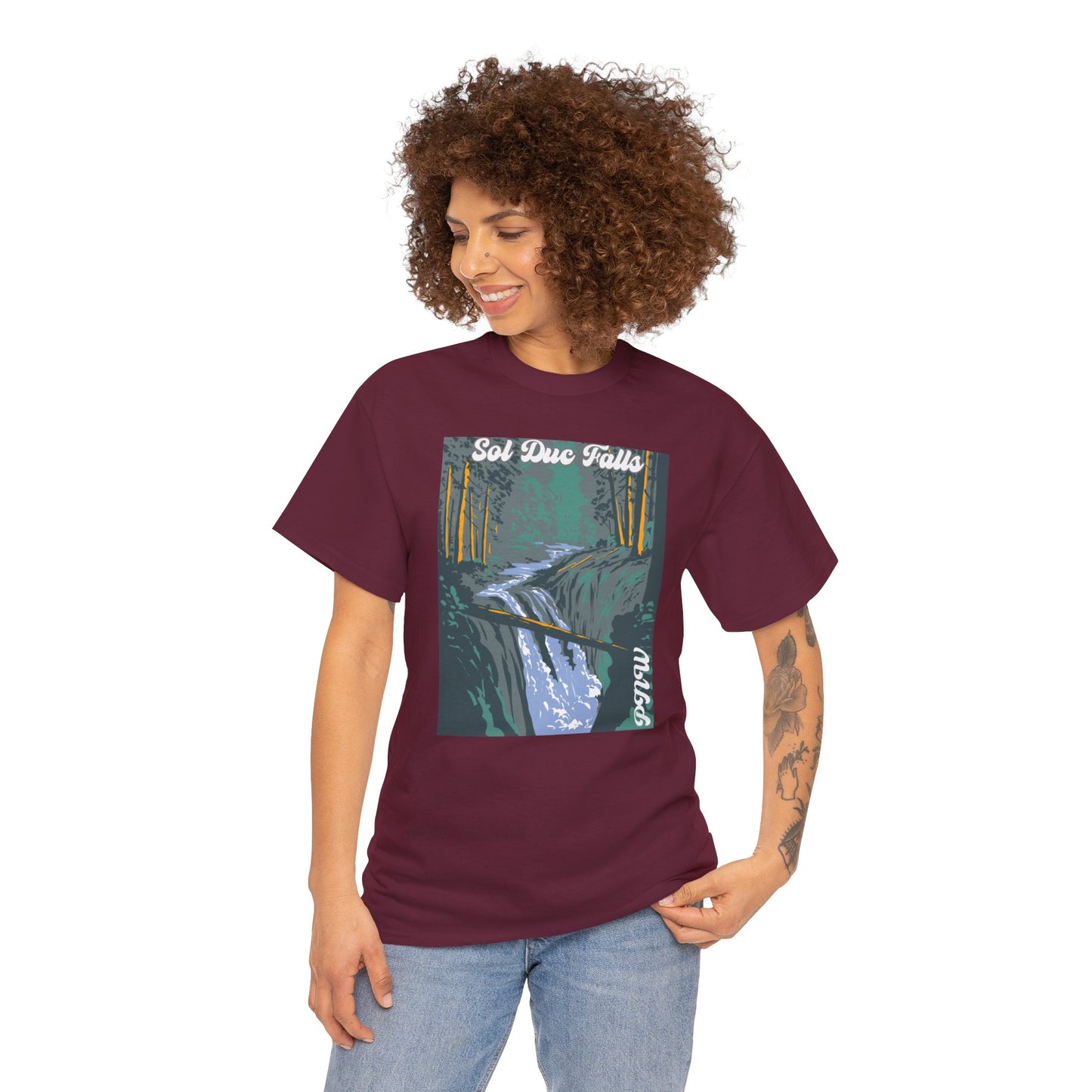 PNW Sol Duc Falls T-Shirt - Unisex Heavy Cotton Tee