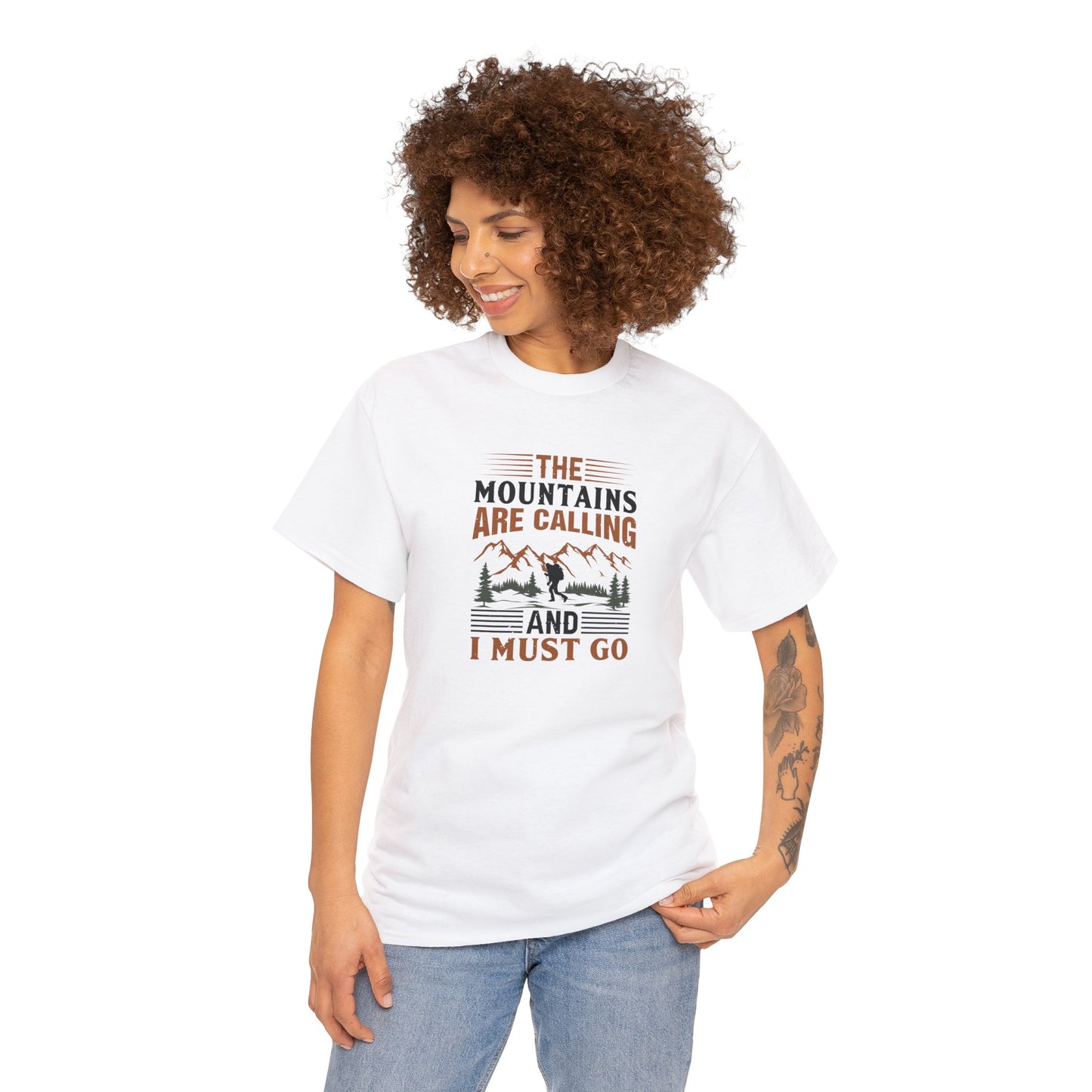 The Mountains are Calling T-Shirt - Unisex Heavy Cotton Tee