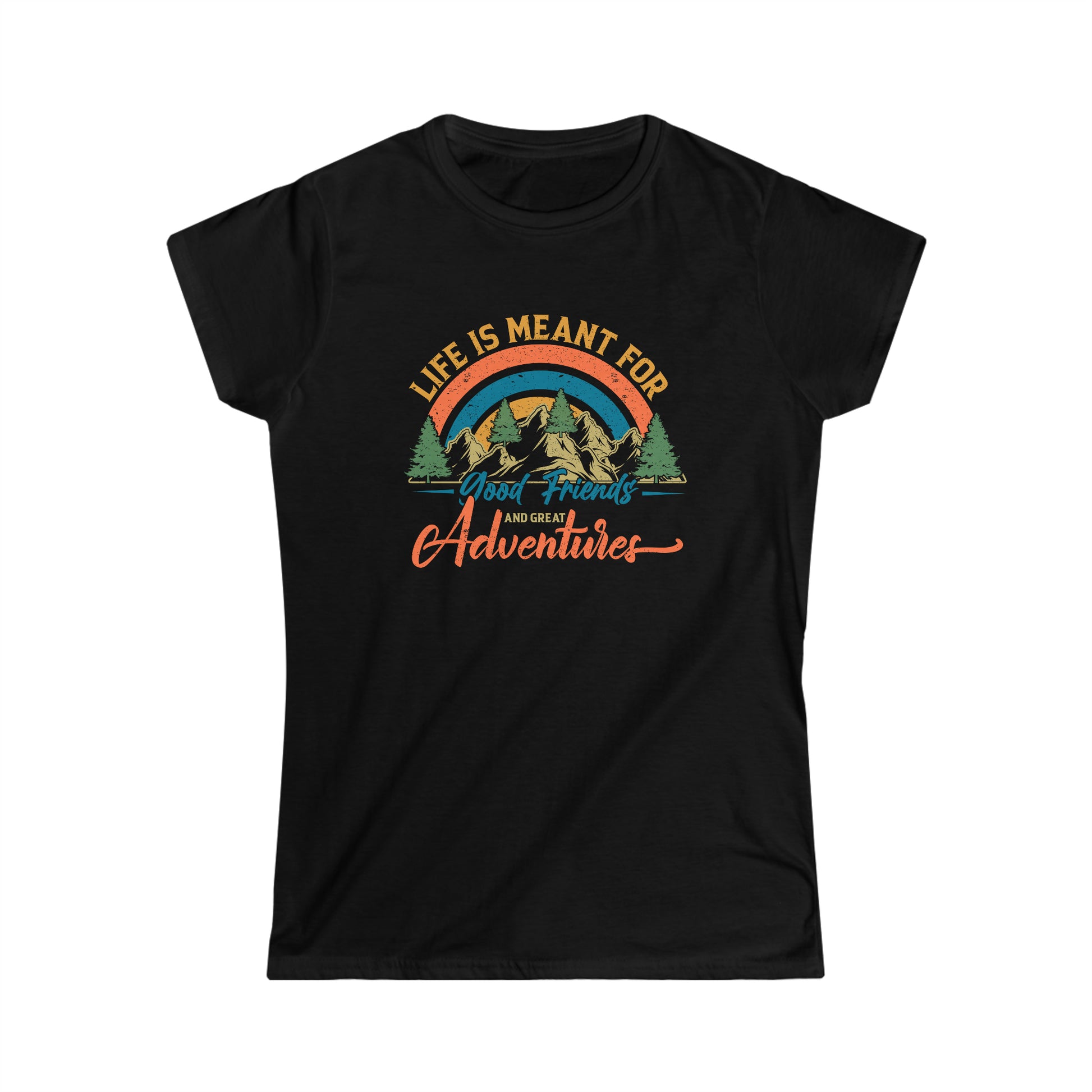 Good Friends Great Adventures - Women's Softstyle Tee - Bigfoot Bigheart Studio