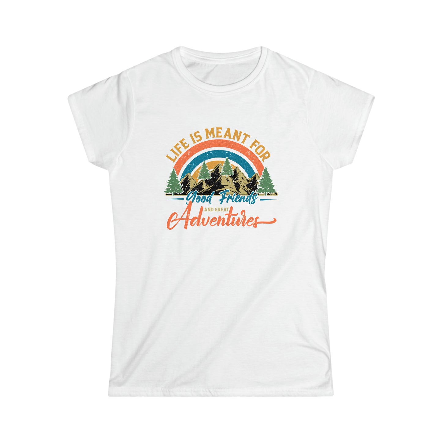 Good Friends Great Adventures - Women's Softstyle Tee - Bigfoot Bigheart Studio