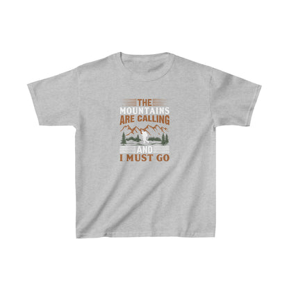 The Mountains are Calling T-Shirt - Kids Heavy Cotton™ Tee - Bigfoot Bigheart Studio