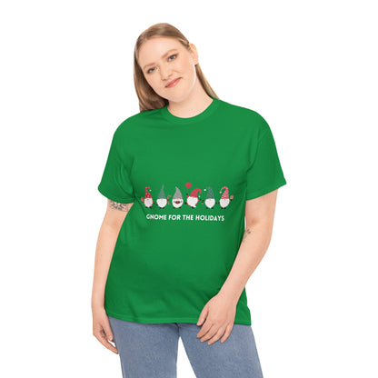 Gnome for the Holidays Adult T-Shirt - Unisex Heavy Cotton Tee - Bigfoot Bigheart Studio