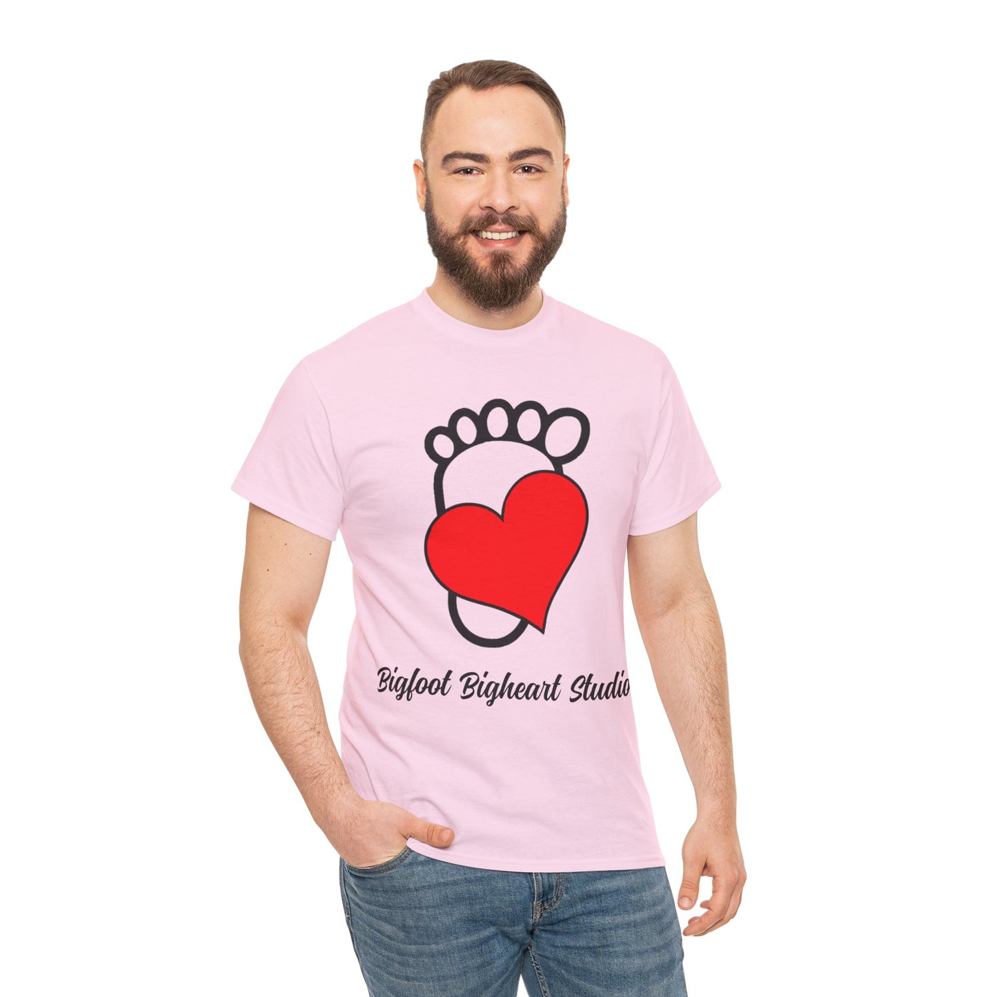 Bigfoot Bigheart Studio Logo Adult T-Shirt - Unisex Heavy Cotton Tee