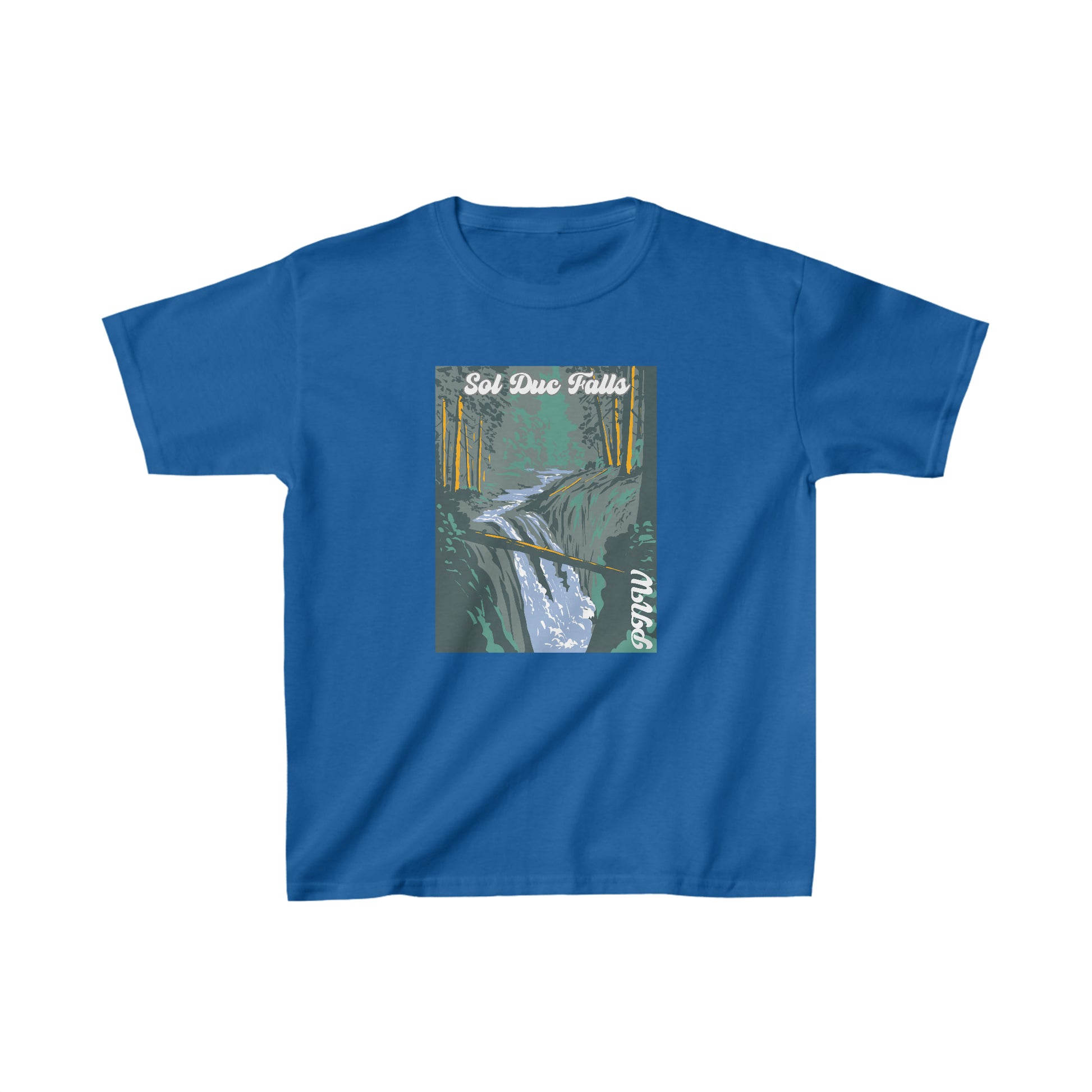 PNW Sol Duc Falls Youth Tee - Kids Heavy Cotton™ Tee - Bigfoot Bigheart Studio