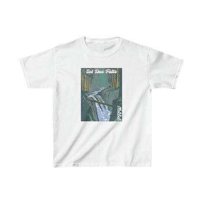 PNW Sol Duc Falls Youth Tee - Kids Heavy Cotton™ Tee - Bigfoot Bigheart Studio