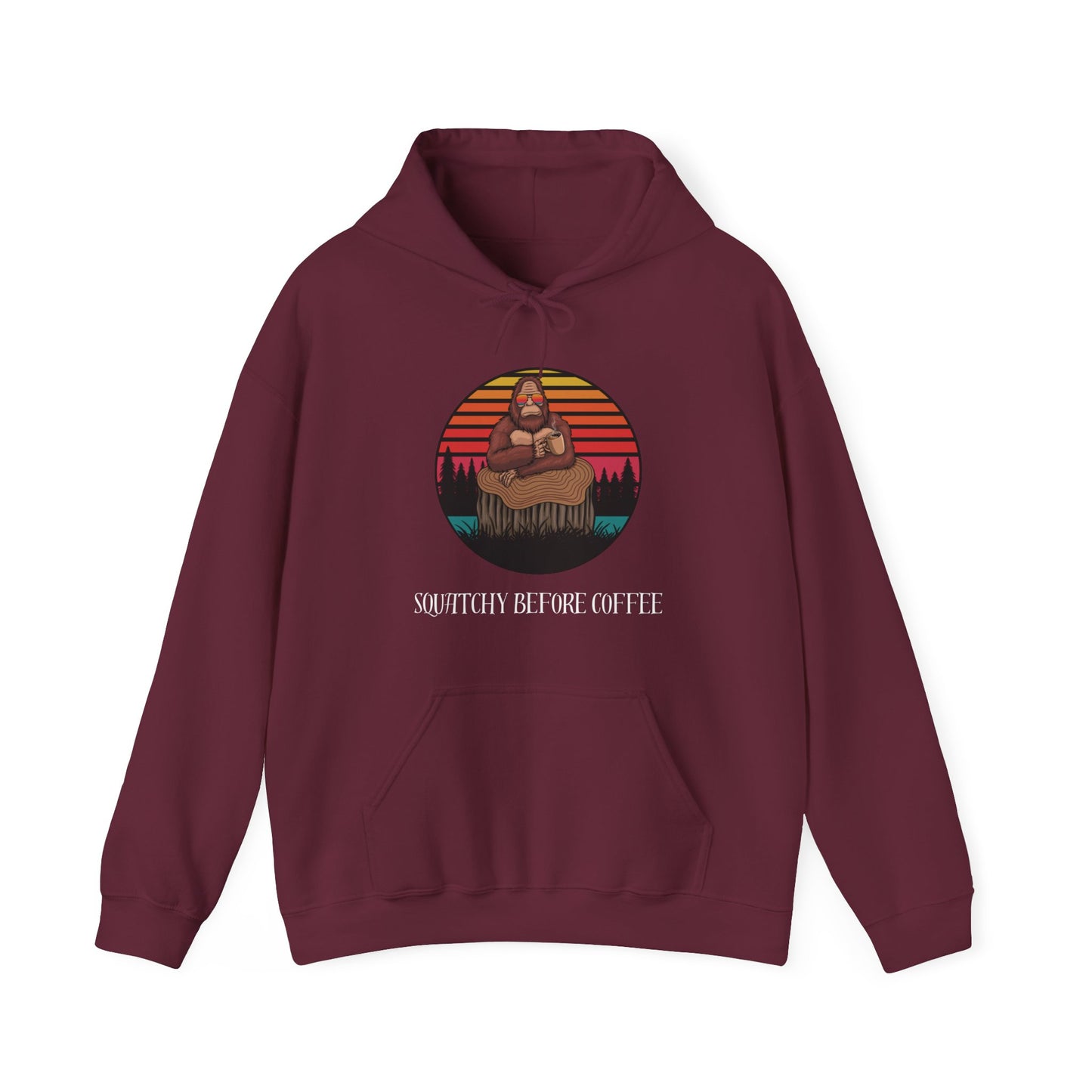 Squatchy Before Coffee | Adult Hooded Sweatshirt