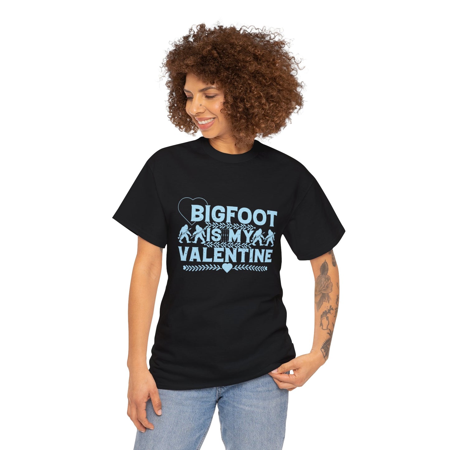 Bigfoot is my Valentine - Unisex Heavy Cotton Tee