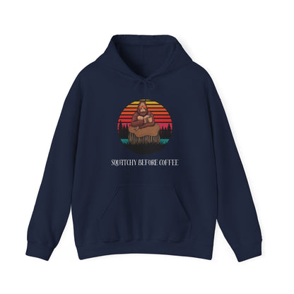 Squatchy Before Coffee | Adult Hooded Sweatshirt