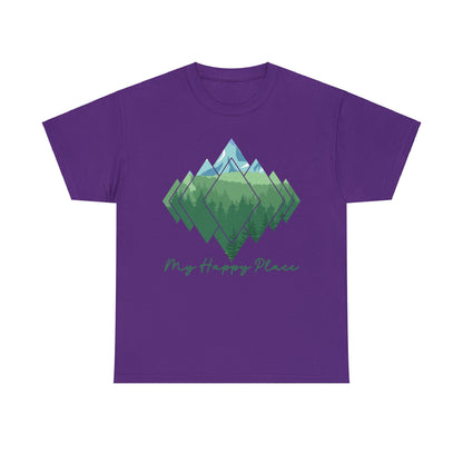 My Happy Place - Mountain Forest - Unisex Heavy Cotton Tee