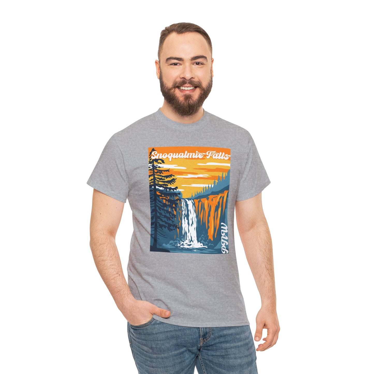 PNW Snoqualmie Falls T-Shirt - Unisex Heavy Cotton Tee