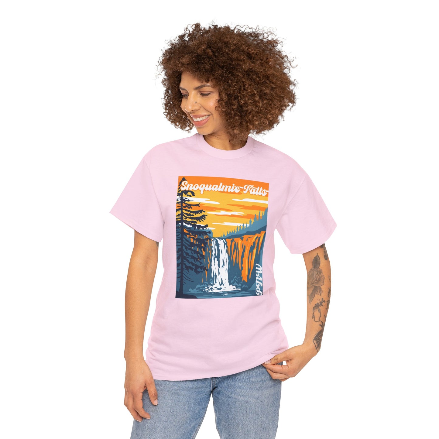 PNW Snoqualmie Falls T-Shirt - Unisex Heavy Cotton Tee