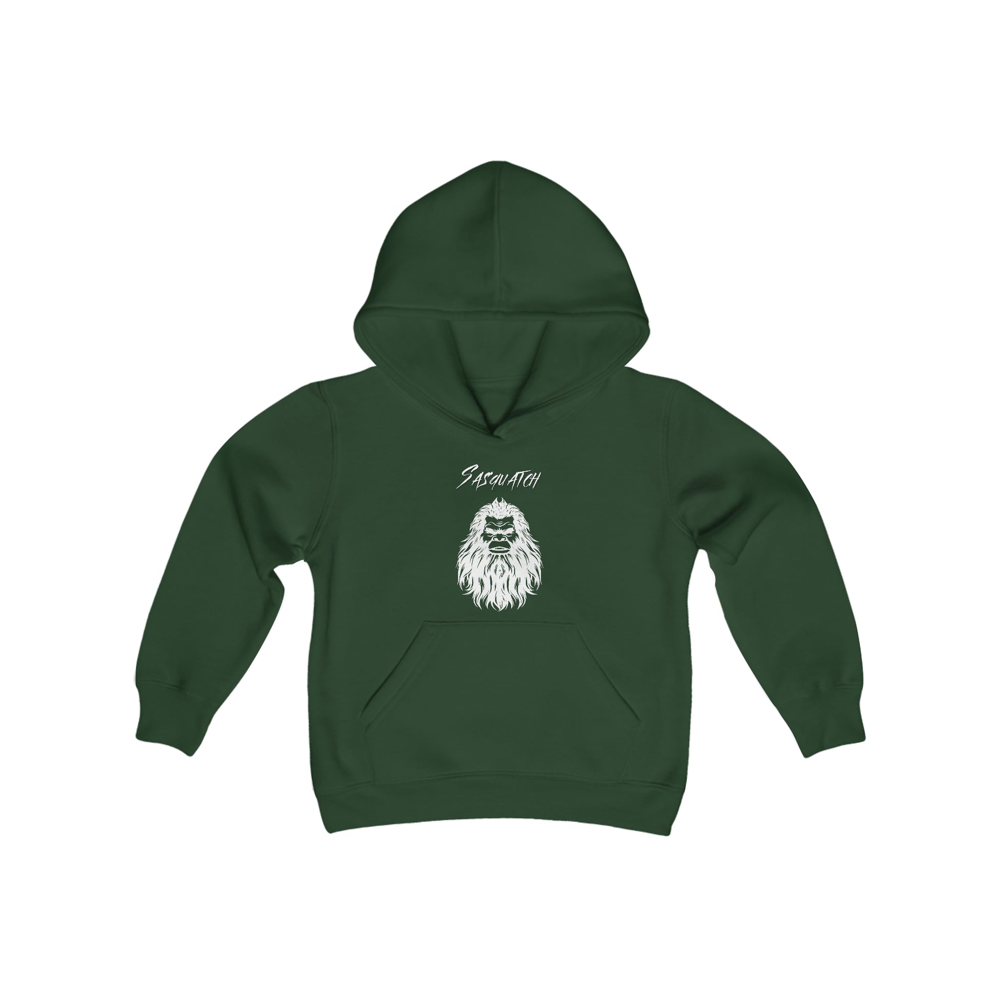 Sasquatch Selfie Kid Hoodie - Youth Heavy Blend Hooded Sweatshirt - Bigfoot Bigheart Studio