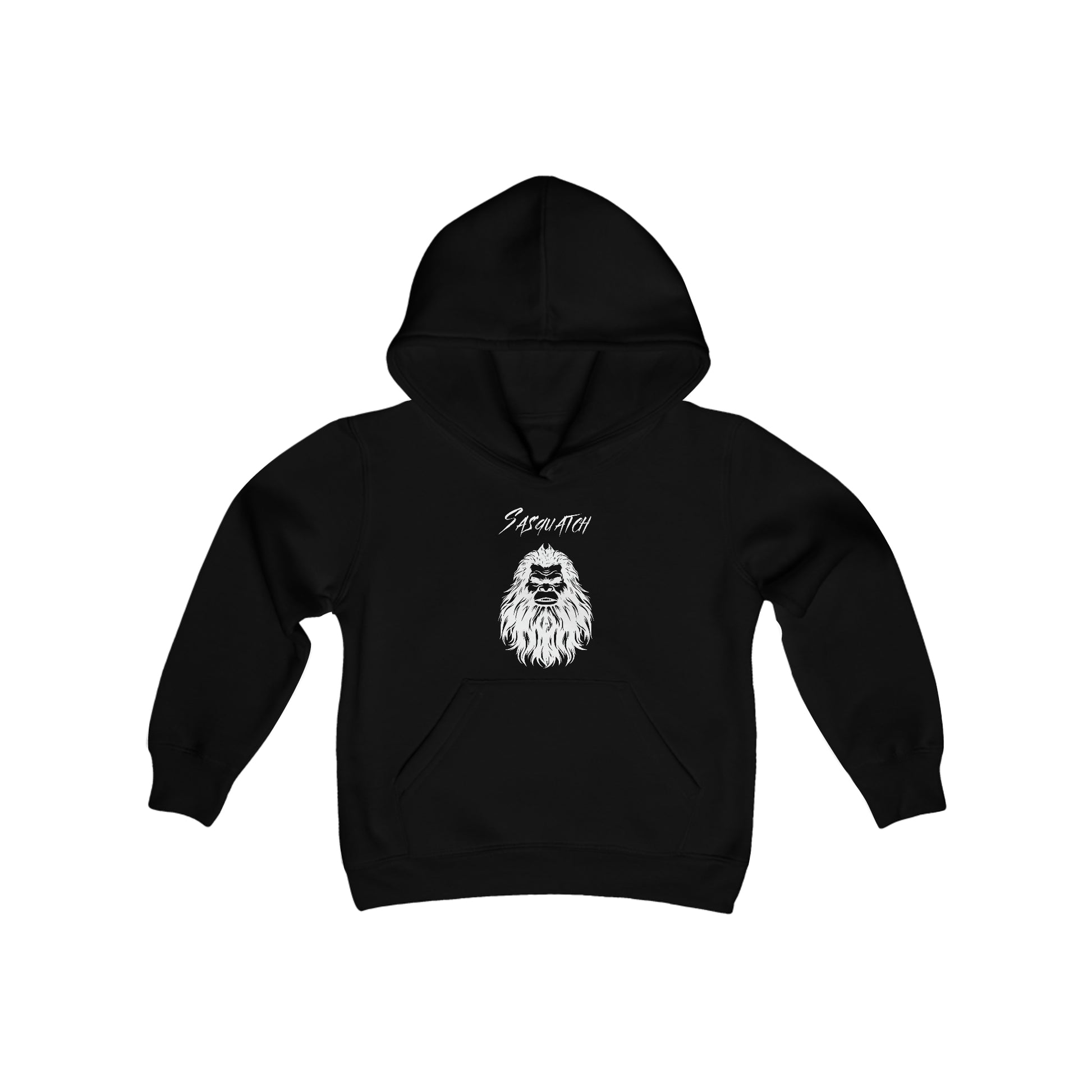 Sasquatch Selfie Kid Hoodie - Youth Heavy Blend Hooded Sweatshirt - Bigfoot Bigheart Studio