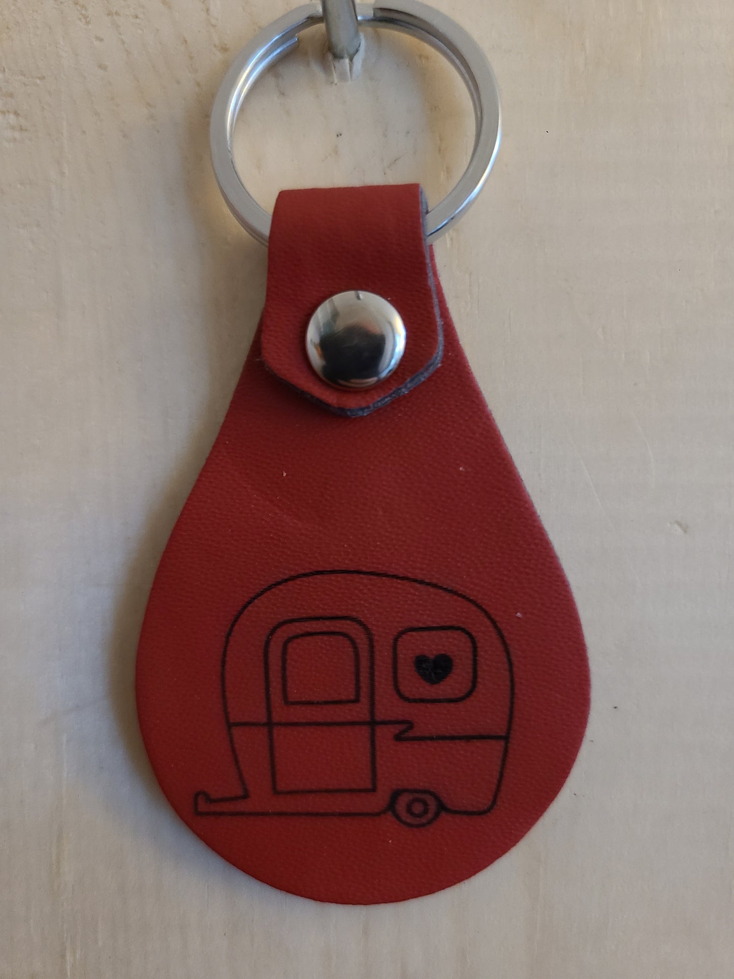 Camper Keychain - RV Leather Keychain - Bigfoot Bigheart Studio