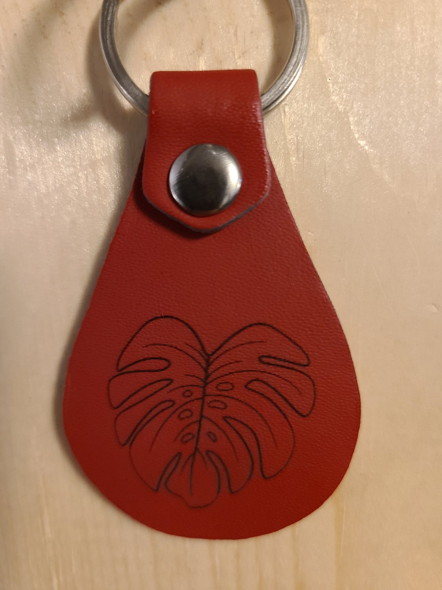 Monstera Leaf - Leather Keychain - Bigfoot Bigheart Studio