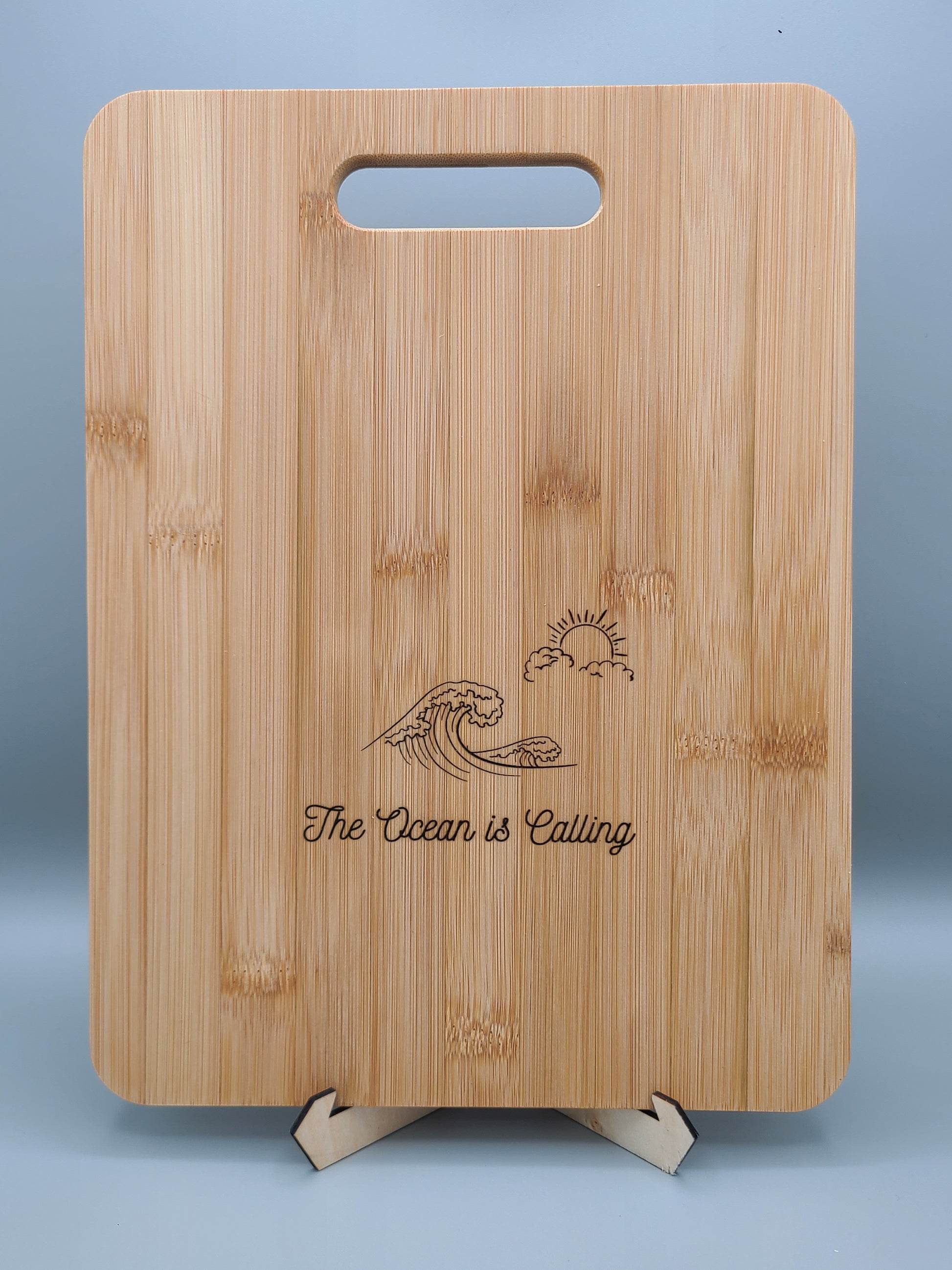 The Ocean is Calling - Bamboo Cutting Board - Bigfoot Bigheart Studio