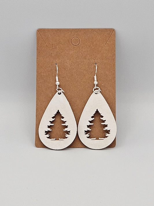 Tree Earrings - Wood Earrings - Bigfoot Bigheart Studio