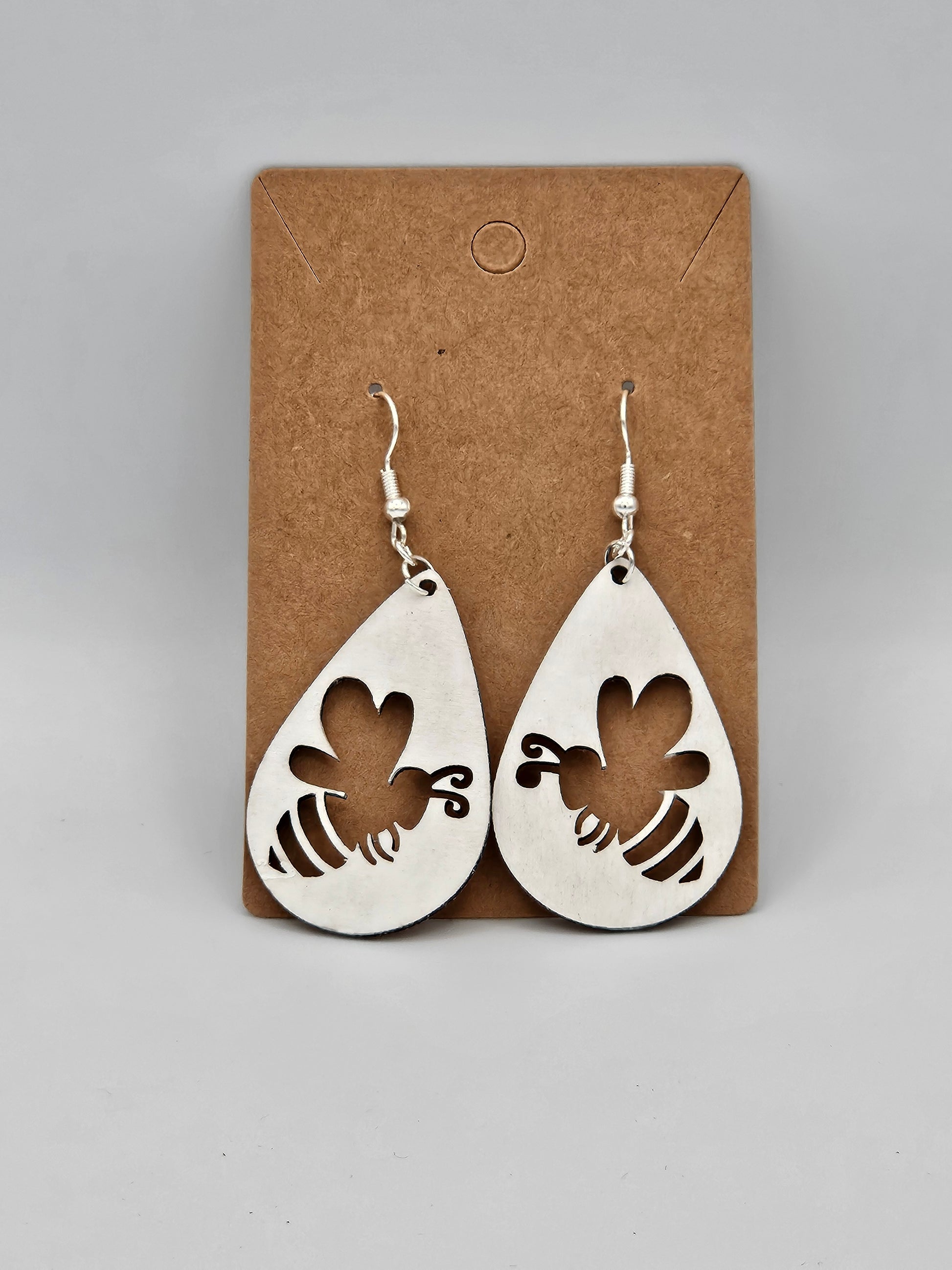 Bee Earrings - Wood Earrings - Bigfoot Bigheart Studio