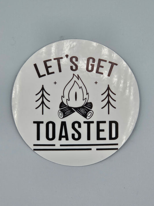 Let's Get Toasted Campfire Minimalist - Vinyl Sticker - Bigfoot Bigheart Studio