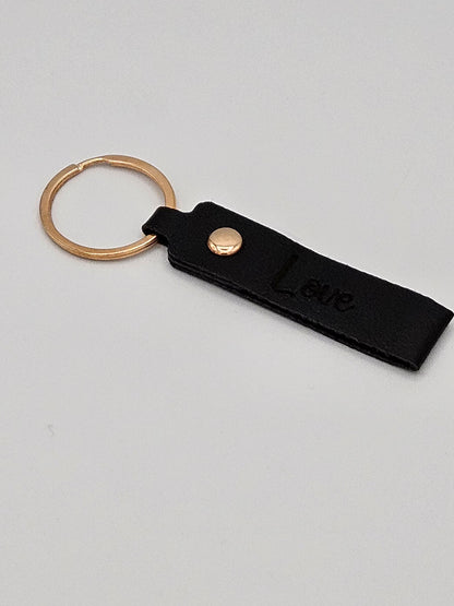 Personalized Leather Keychain - Custom Leather Keychain - Bigfoot Bigheart Studio