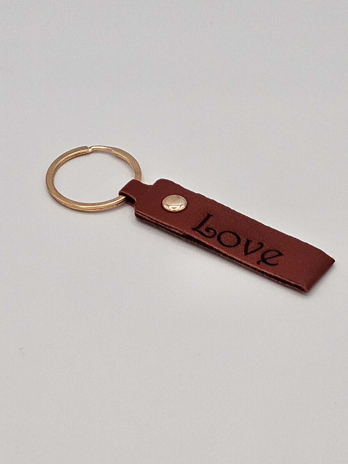 Personalized Leather Keychain - Custom Leather Keychain - Bigfoot Bigheart Studio