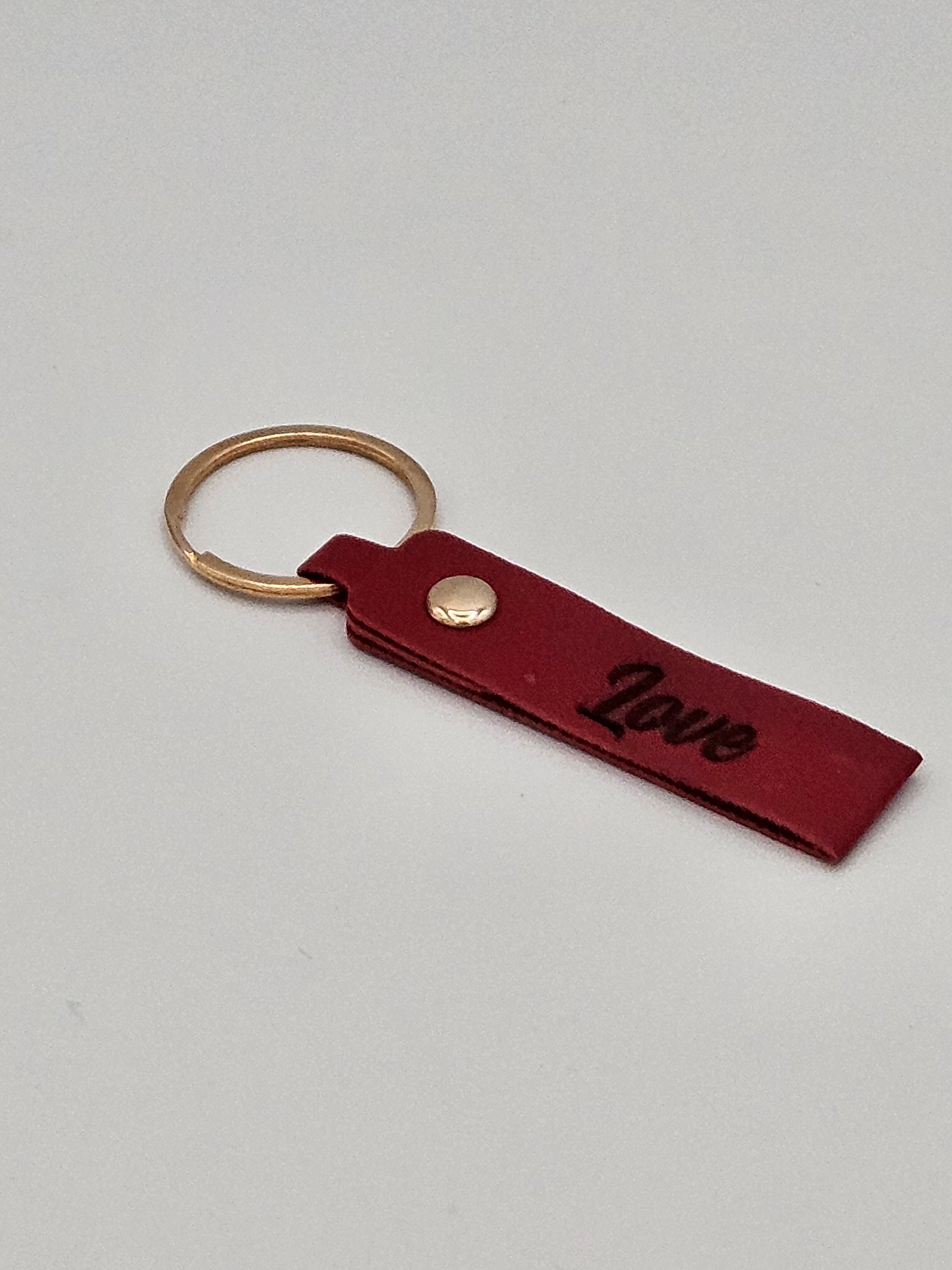 Personalized Leather Keychain - Custom Leather Keychain - Bigfoot Bigheart Studio