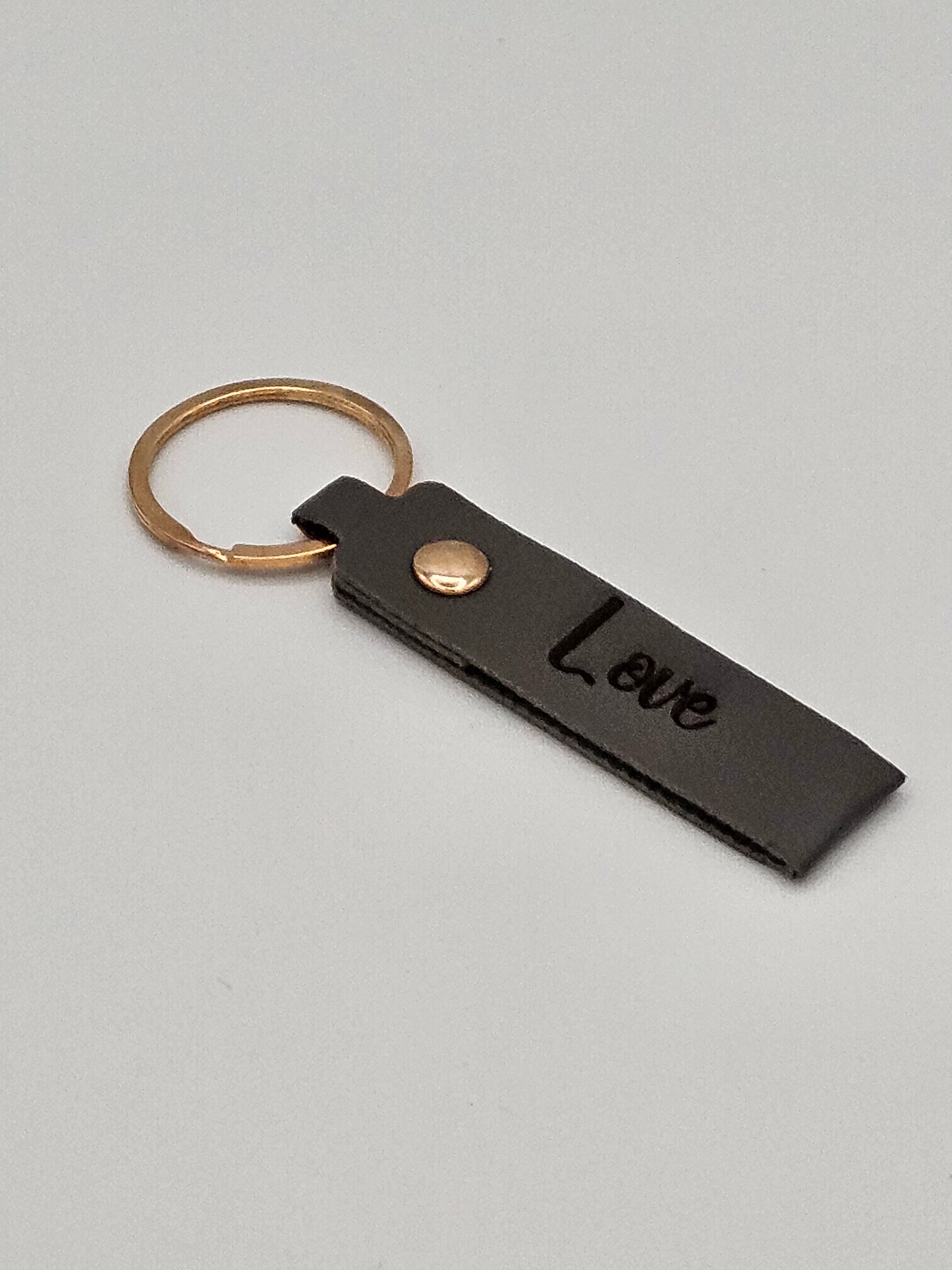 Personalized Leather Keychain - Custom Leather Keychain - Bigfoot Bigheart Studio