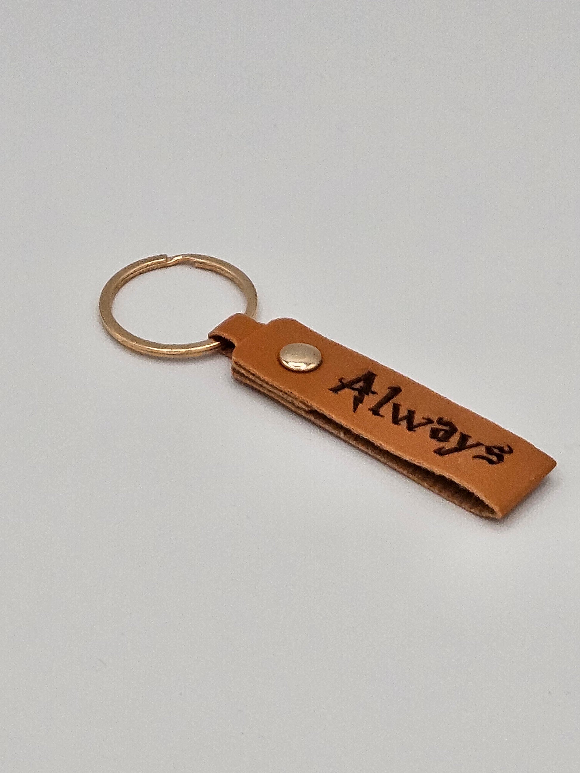 Personalized Leather Keychain - Custom Leather Keychain - Bigfoot Bigheart Studio