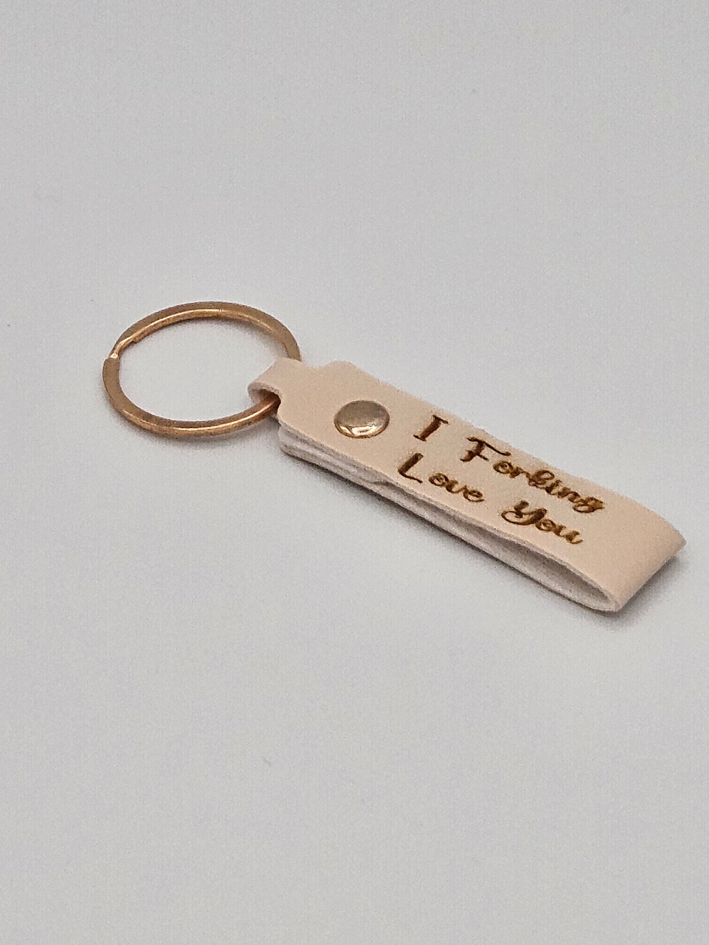 Personalized Leather Keychain - Custom Leather Keychain - Bigfoot Bigheart Studio