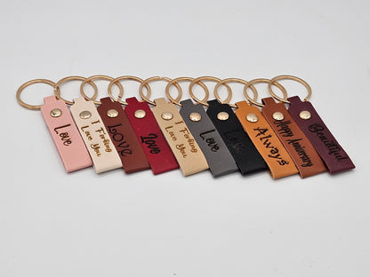 Personalized Leather Keychain - Custom Leather Keychain - Bigfoot Bigheart Studio