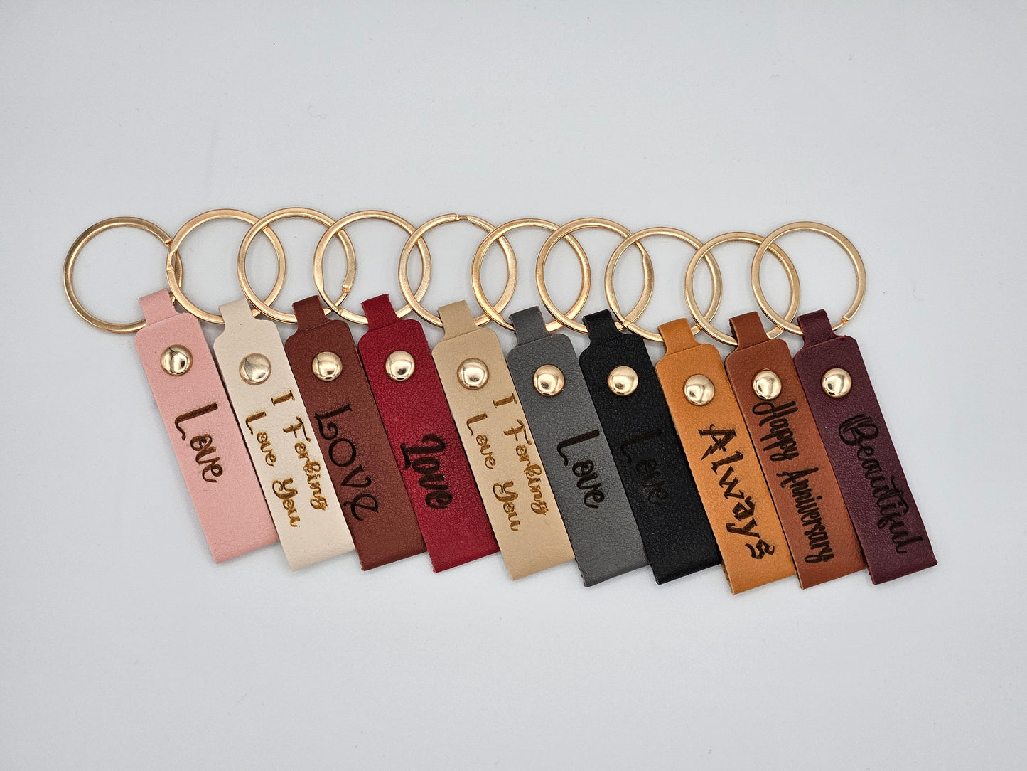 Personalized Leather Keychain - Custom Leather Keychain - Bigfoot Bigheart Studio