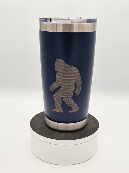 Bigfoot Walking - 20 Oz Coffee Cup - Water Tumbler - Bigfoot Bigheart Studio