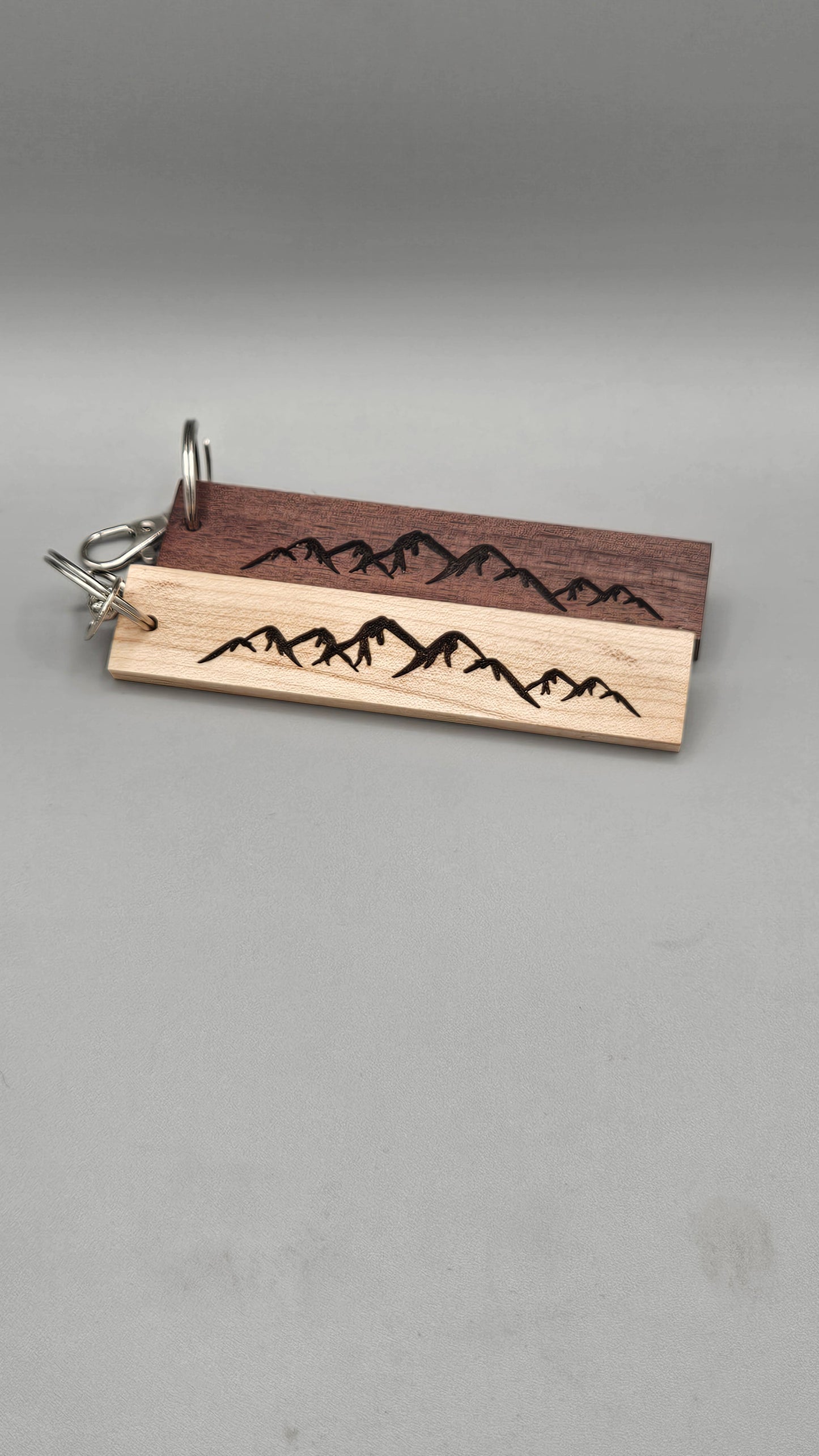 Wood Block Keychain - The Mountains are Calling