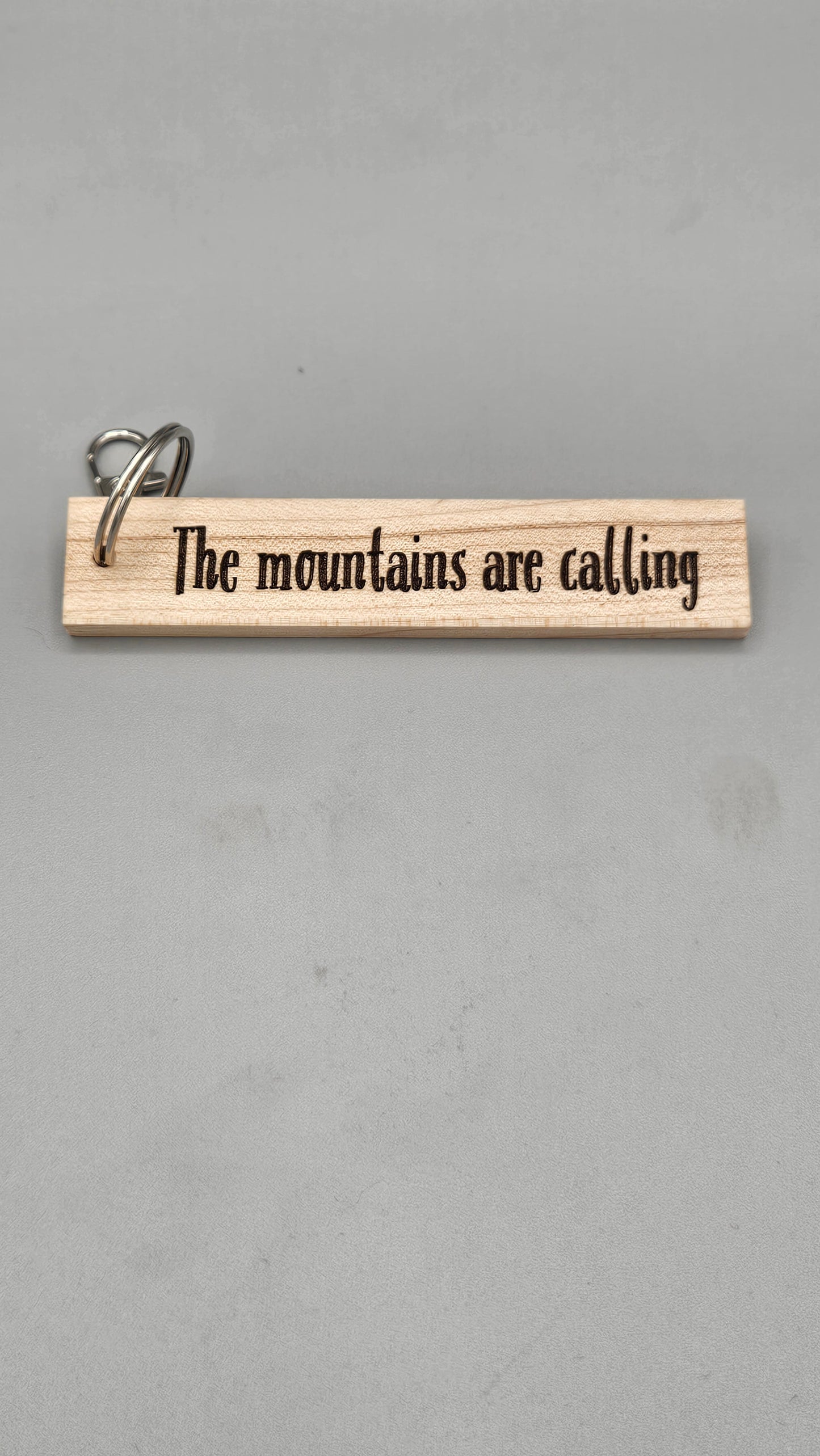 Wood Block Keychain - The Mountains are Calling