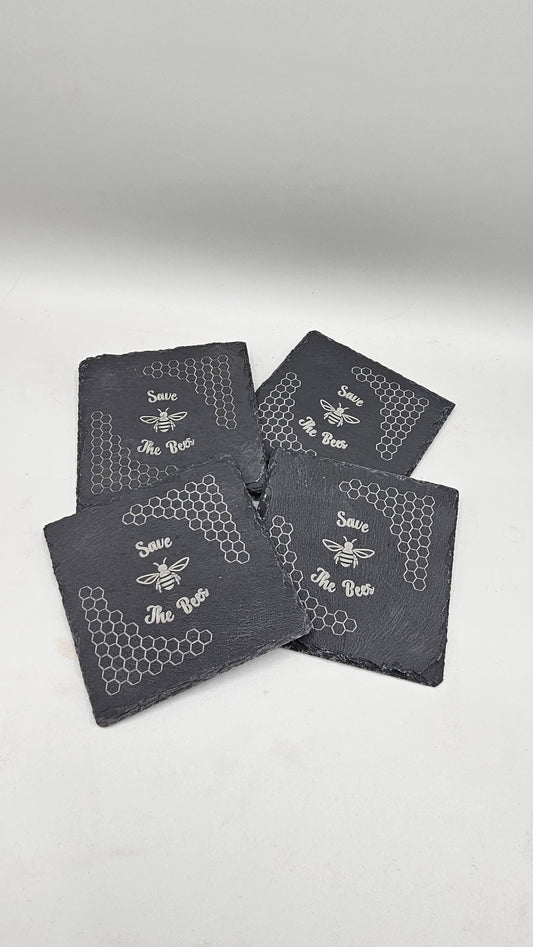 Slate Coasters - Save the Bees