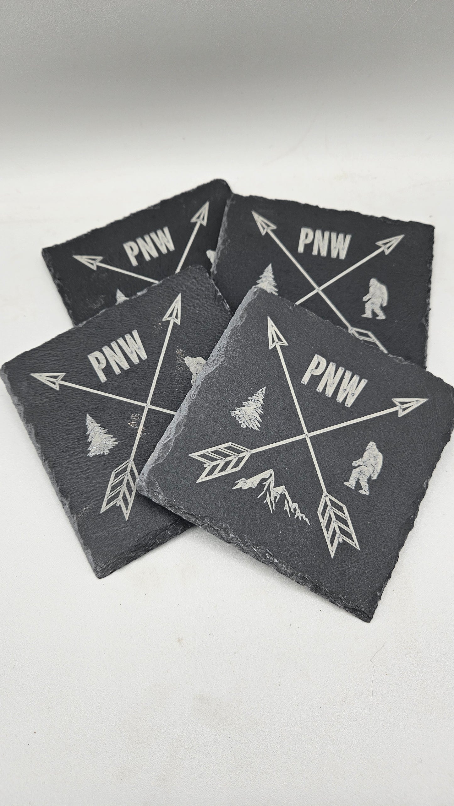 Slate Coasters - PNW Crossed Arrows