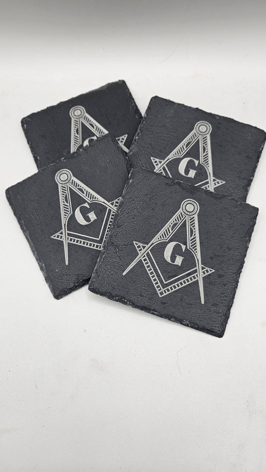 Slate Coasters - Freemason