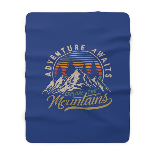 Adventure Awaits - Sherpa Fleece Blanket - Bigfoot Bigheart Studio