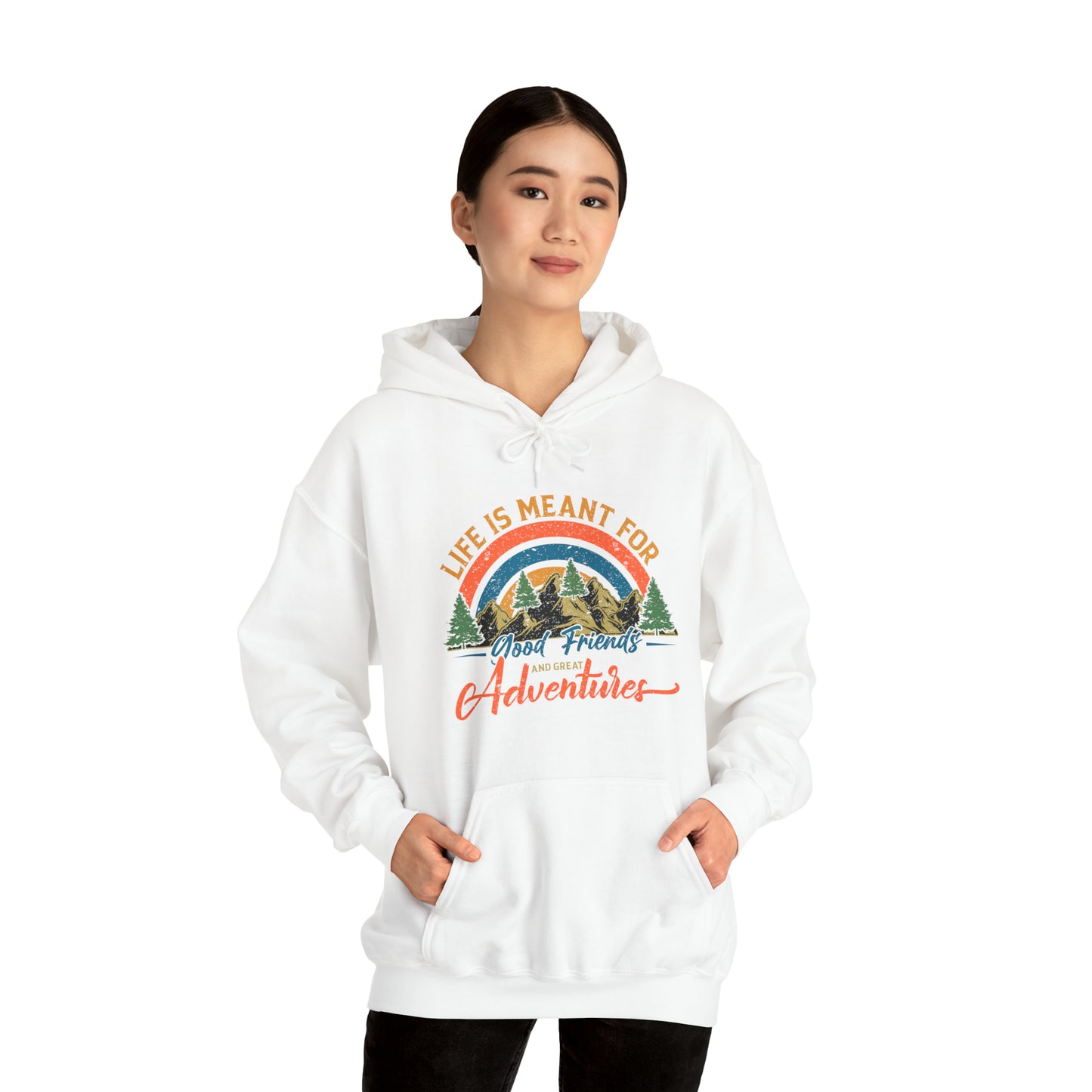 Good Friends Great Adventures - Unisex Heavy Blend™ Hooded Sweatshirt - Bigfoot Bigheart Studio